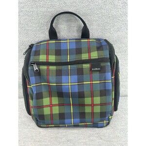 LL BEAN - Hanging Toiletry Bag Personal Organizer Plaid Multi-Color Bag  PU5